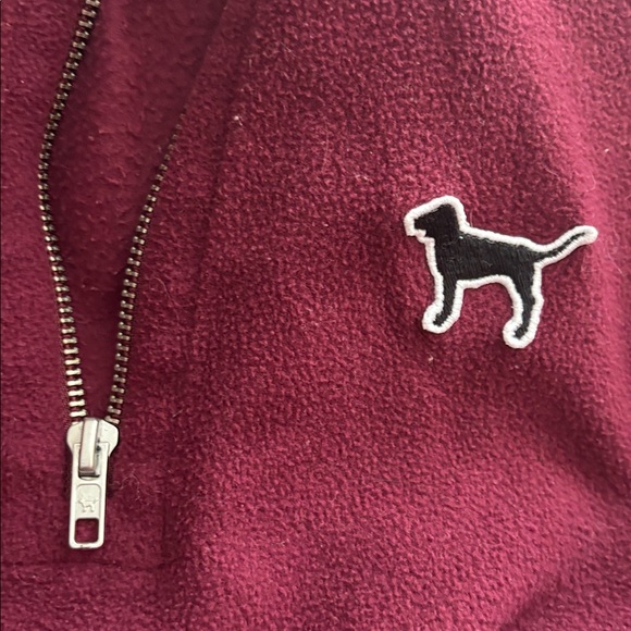 PINK brand size burgundy pull over fleece shirt size xs - Picture 6 of 7